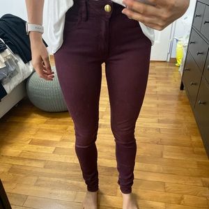 Hi Rise AE Burgundy Skinny Jegging Denim X